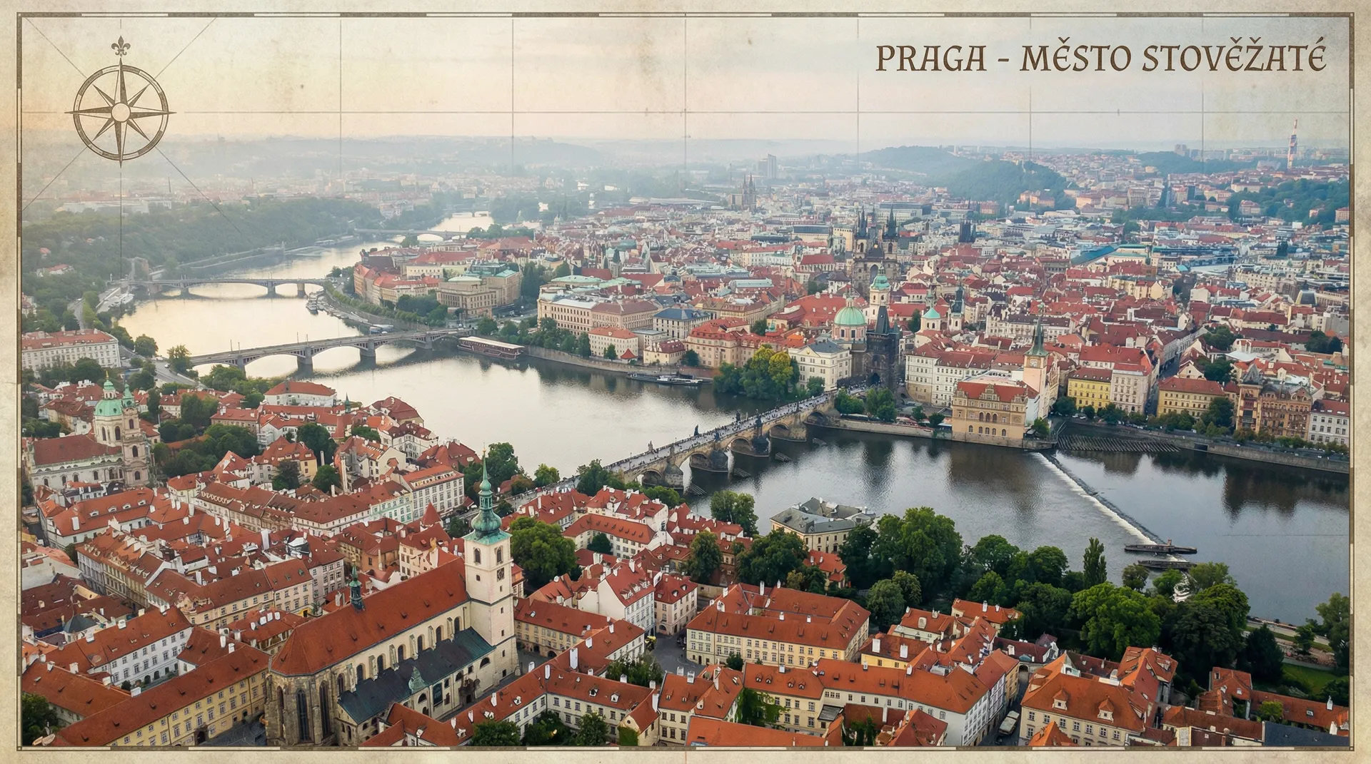 布拉格城市航拍全景 - 捷克街头 拍摄地点地图