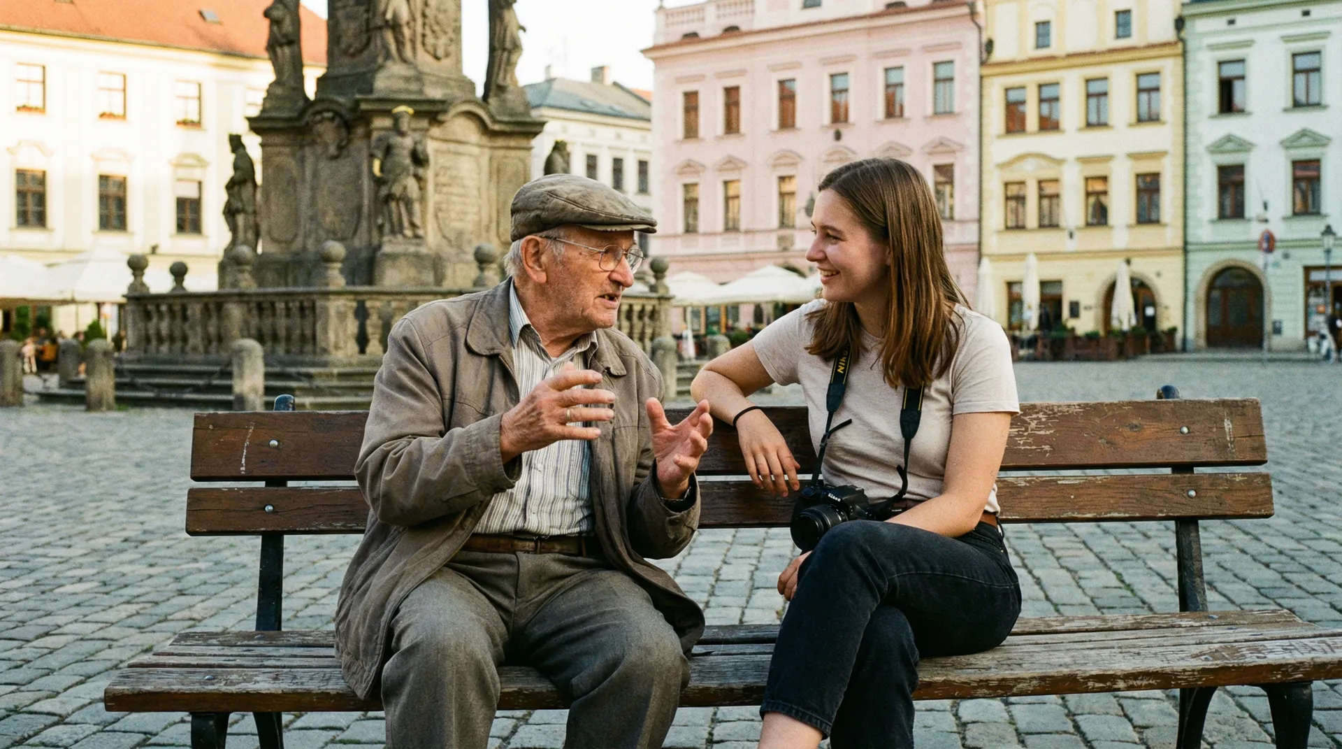 奥洛穆茨广场老人讲述故事 - 捷克街头 街头人物纪实